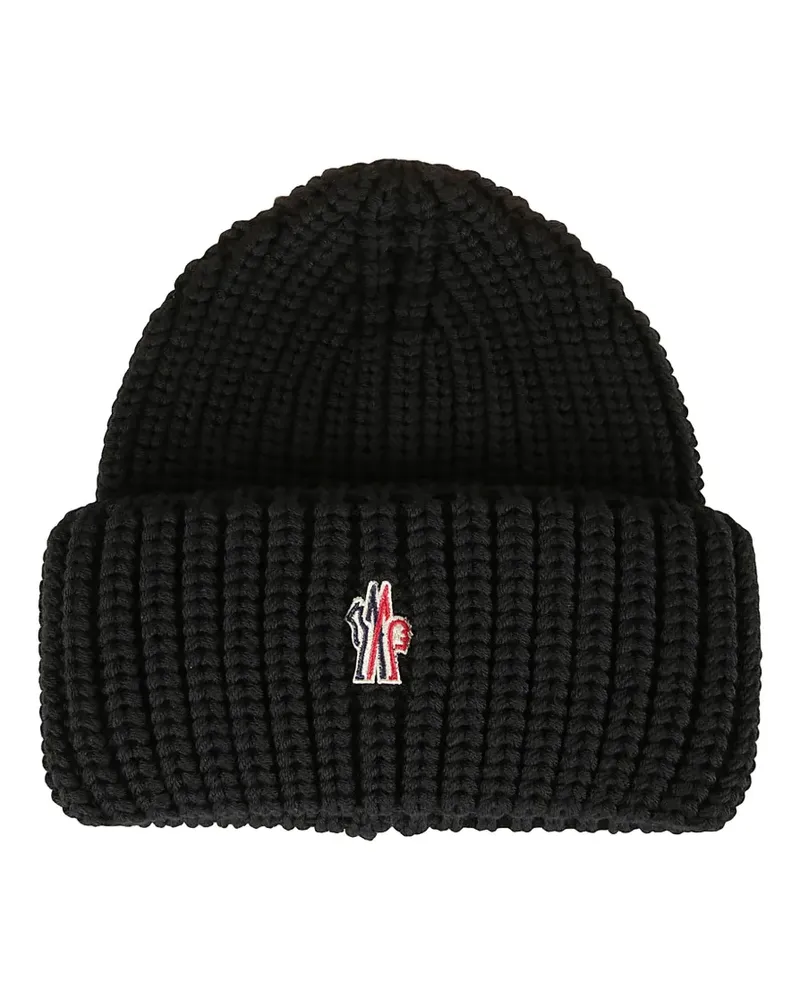 Moncler ribbed beanie hat - Schwarz Schwarz