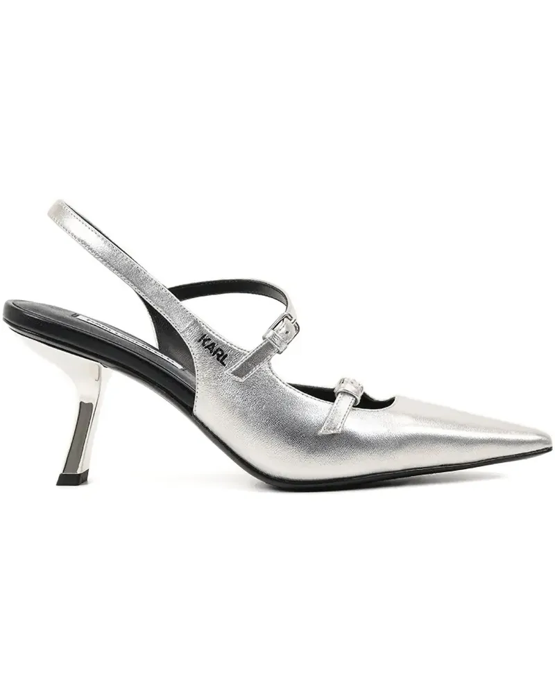 Karl Lagerfeld Slingback-Pumps mit Schnalle - Silber Silber
