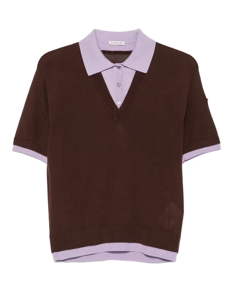 Moncler layered-effect buttoned polo shirt - Braun Braun