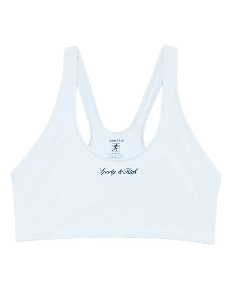 SPORTY & RICH Sport-BH mit Logo - Blau Blau