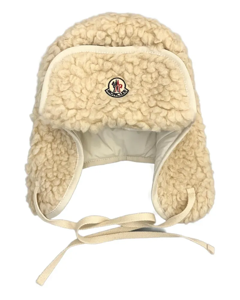 Moncler faux-shearling trapper hat - Nude Nude