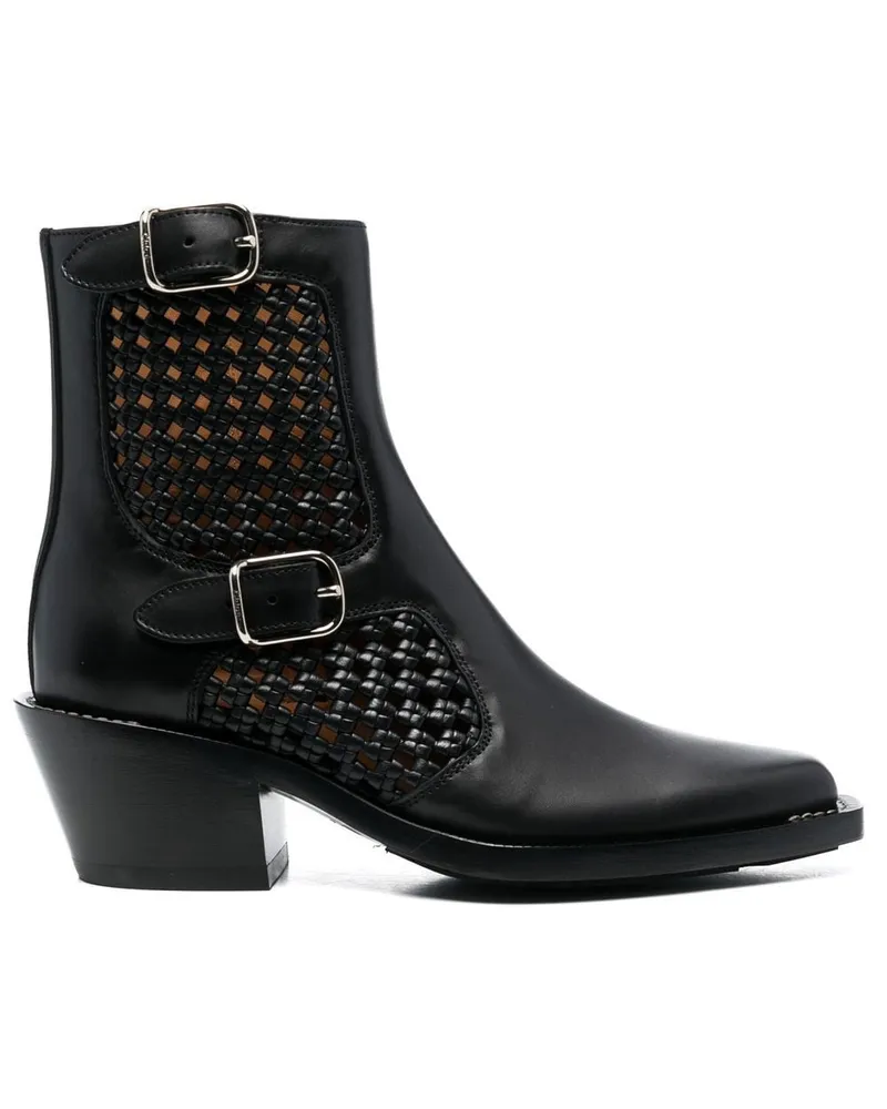 Chloé Cowboystiefel mit Kontrasteinsätzen - Schwarz Schwarz