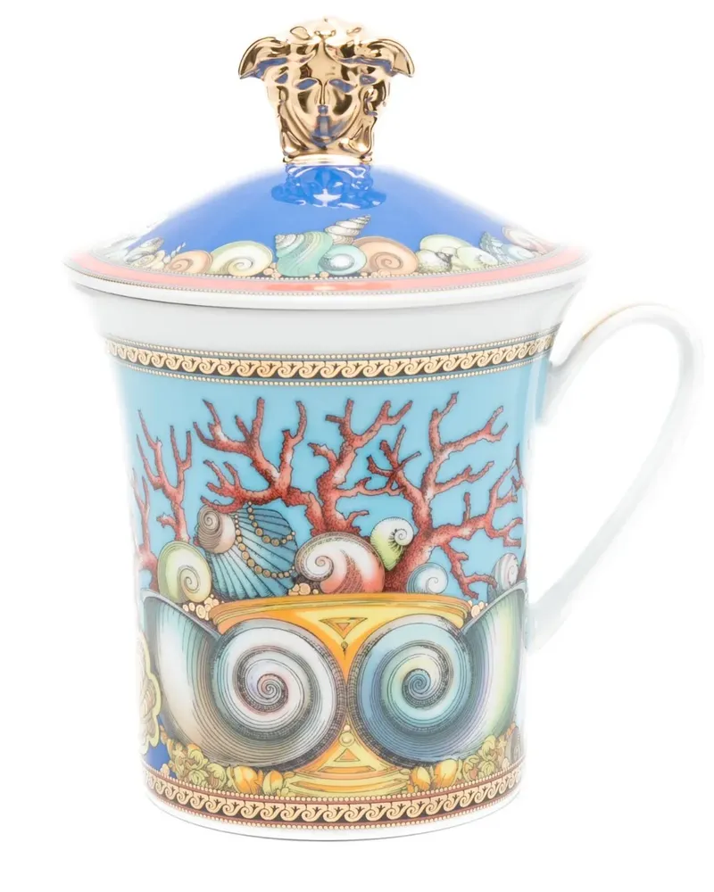 Versace x Rosenthal Tasse mit Tresor de la Mer-Print - Blau Blau