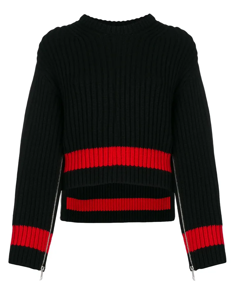 Alexander McQueen Pullover in Grobstrick - Schwarz Schwarz