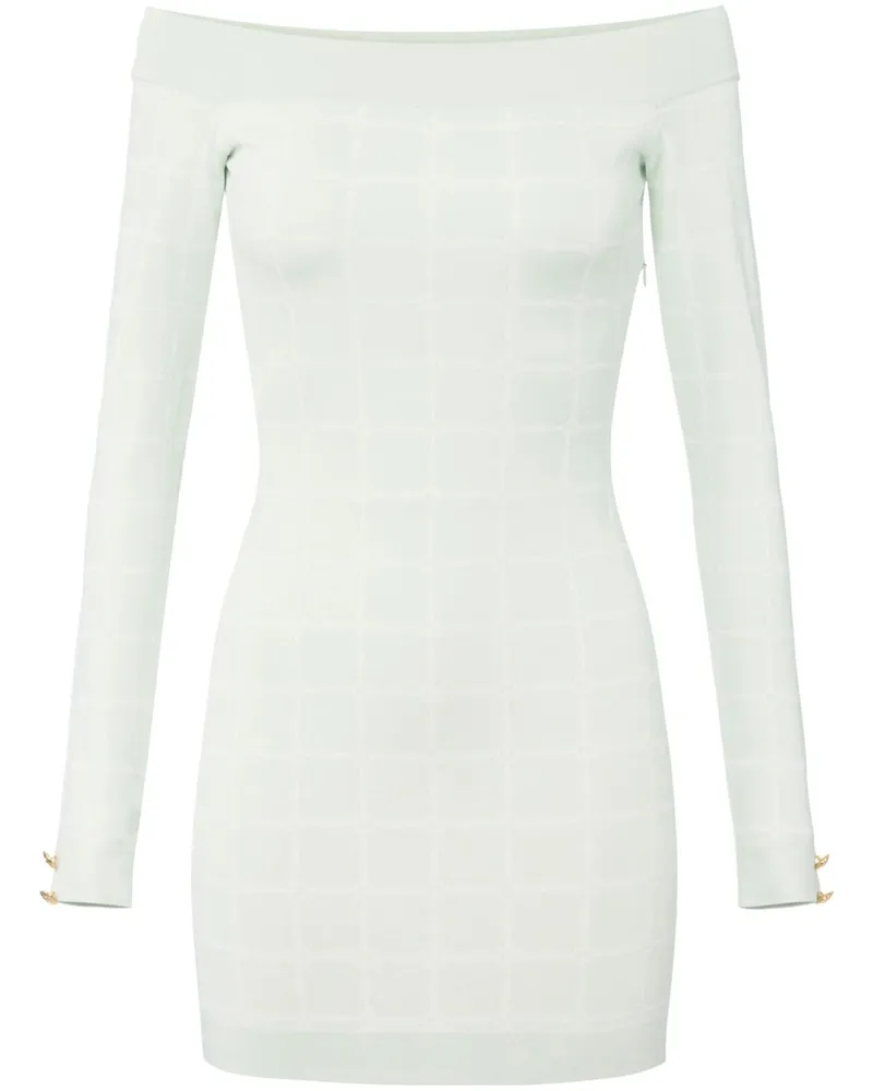 Elisabetta Franchi Kleid mit Logo-Jacquard - Grün Grün