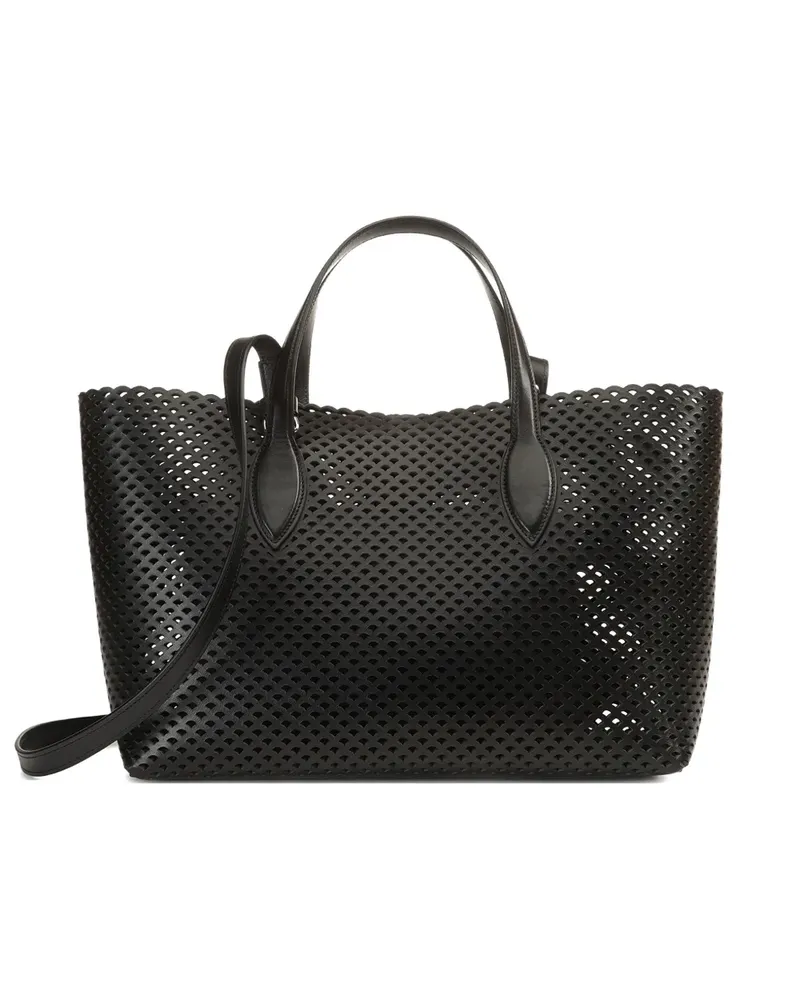 Sergio Rossi Perforierter Mini Mermaid Tote Bag - Schwarz Schwarz