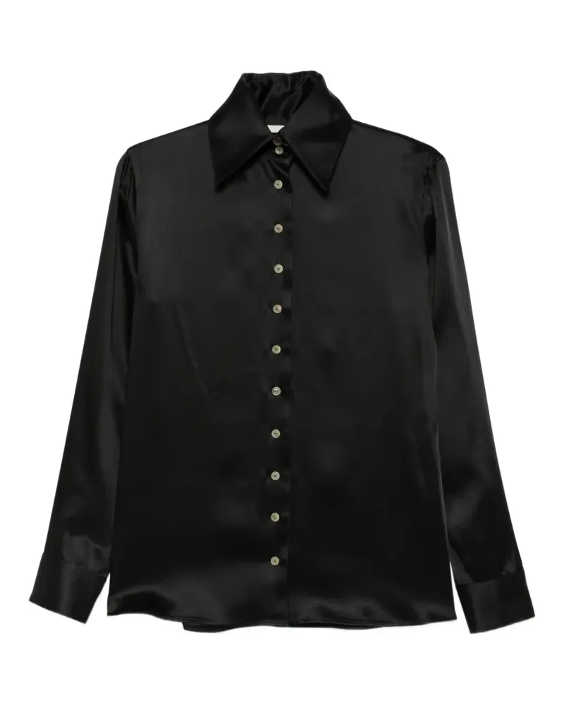 KHAITE Ivy button-fastening long-sleeve shirt - Schwarz Schwarz