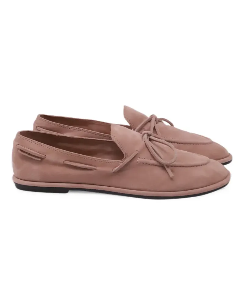 Tory Burch bow suede boat shoes - Rosa Rosa