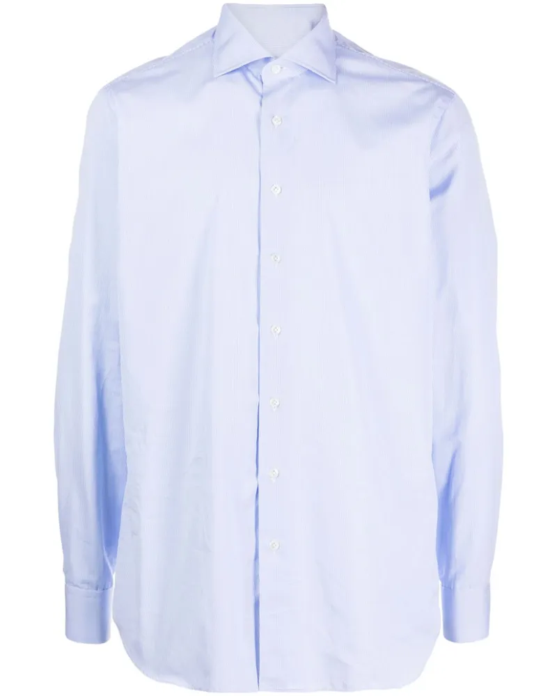 LARDINI Gestreiftes Popeline-Hemd - Blau Blau
