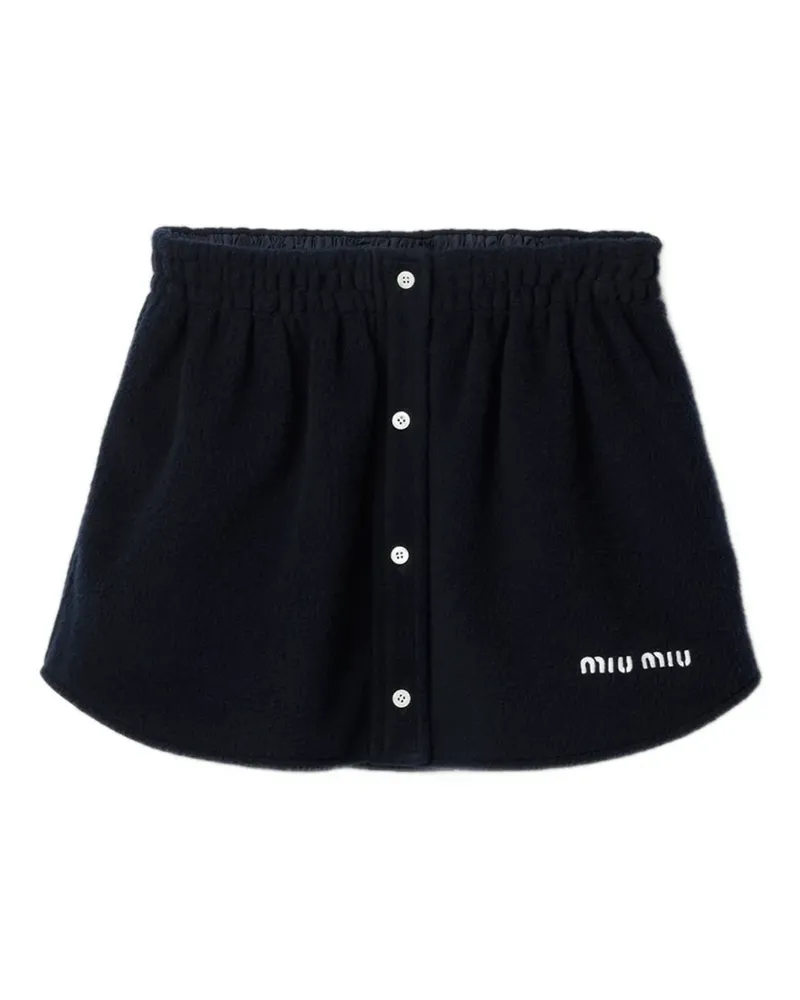Miu Miu Minirock aus Fleece - Blau Blau