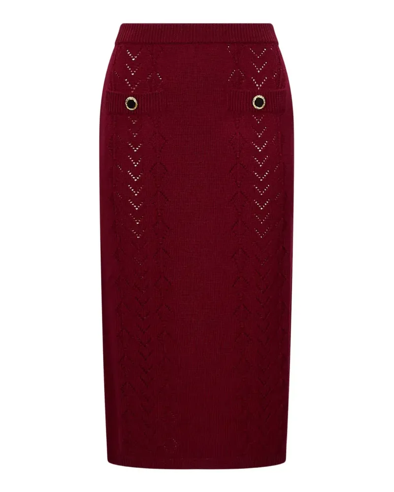 Alessandra Rich Midirock aus Pointelle-Strick - Rot Rot