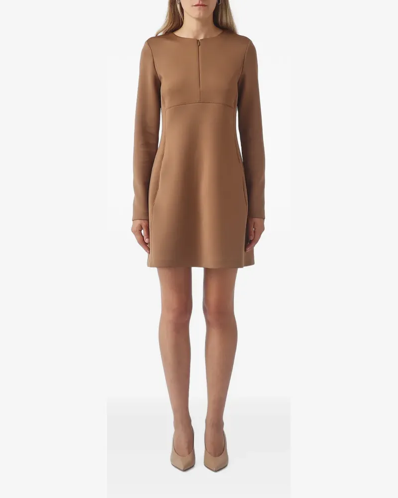 Max Mara Minikleid mit Ballonärmeln - Braun Braun