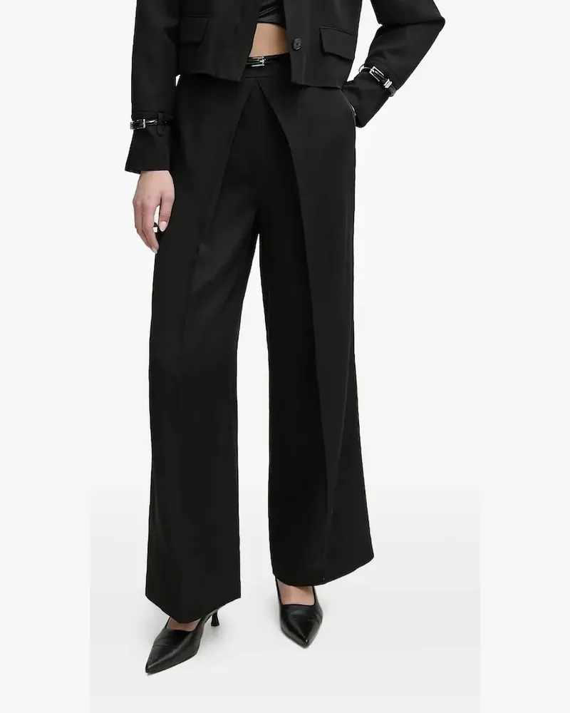 Isabelle Blanche Bundfaltenhose mit Schnalle - Schwarz Schwarz