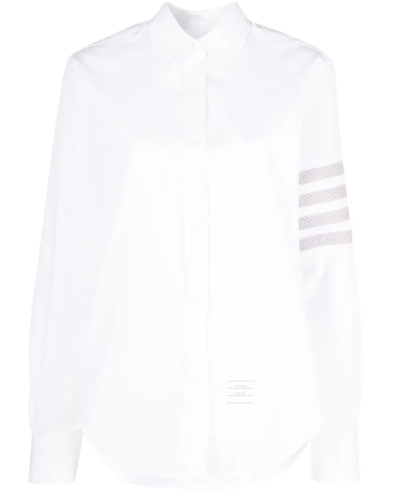Thom Browne Poloshirt mit Streifen - Weiß Weiß