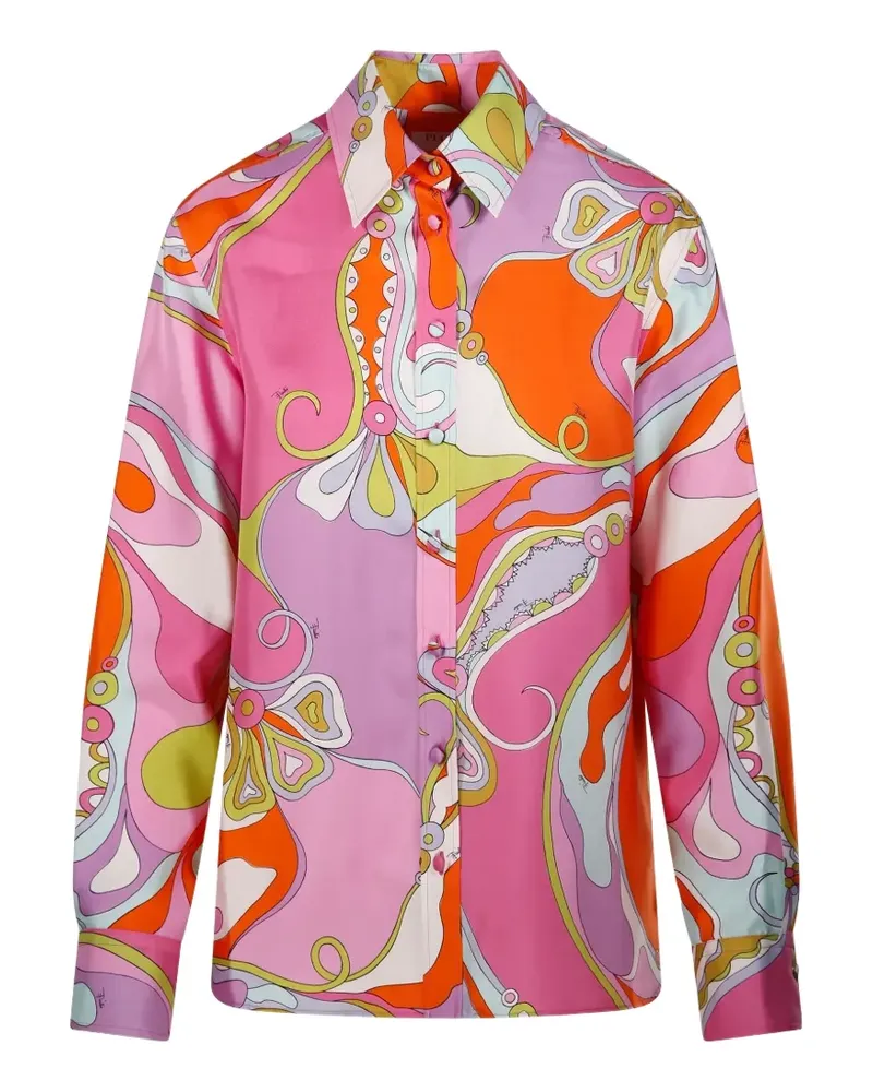 Emilio Pucci abstract-print silk shirt - Rosa Rosa