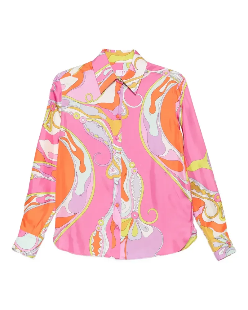 Emilio Pucci Seidenhemd mit abstraktem Print - Rosa Rosa