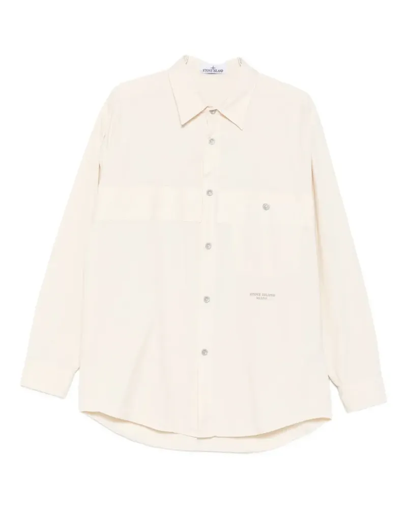 Stone Island patch-pocket shirt jacket - Nude Nude