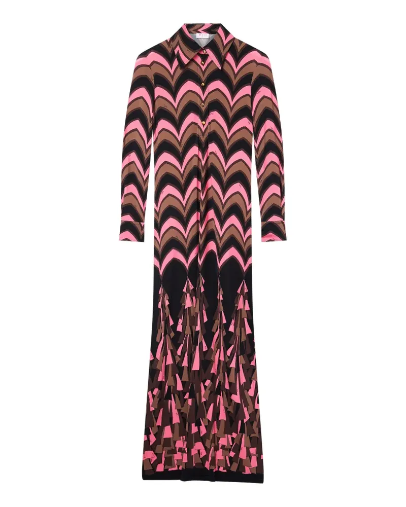 Emilio Pucci Jerseykleid mit Baiadera-Print - Schwarz Schwarz