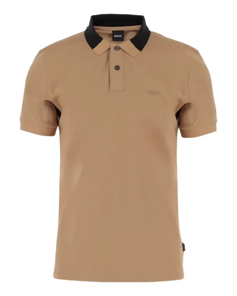 HUGO BOSS contrast-collar polo shirt - Nude Nude