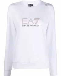 EA7 Langarmshirt mit Nieten Weiß