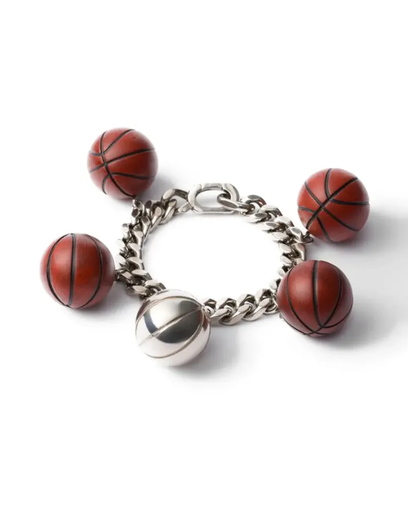 Prada Kettenarmband mit Basketball-Anhänger - Braun Braun