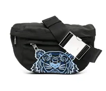 Gürteltasche mit Tigerstickerei - Schwarz