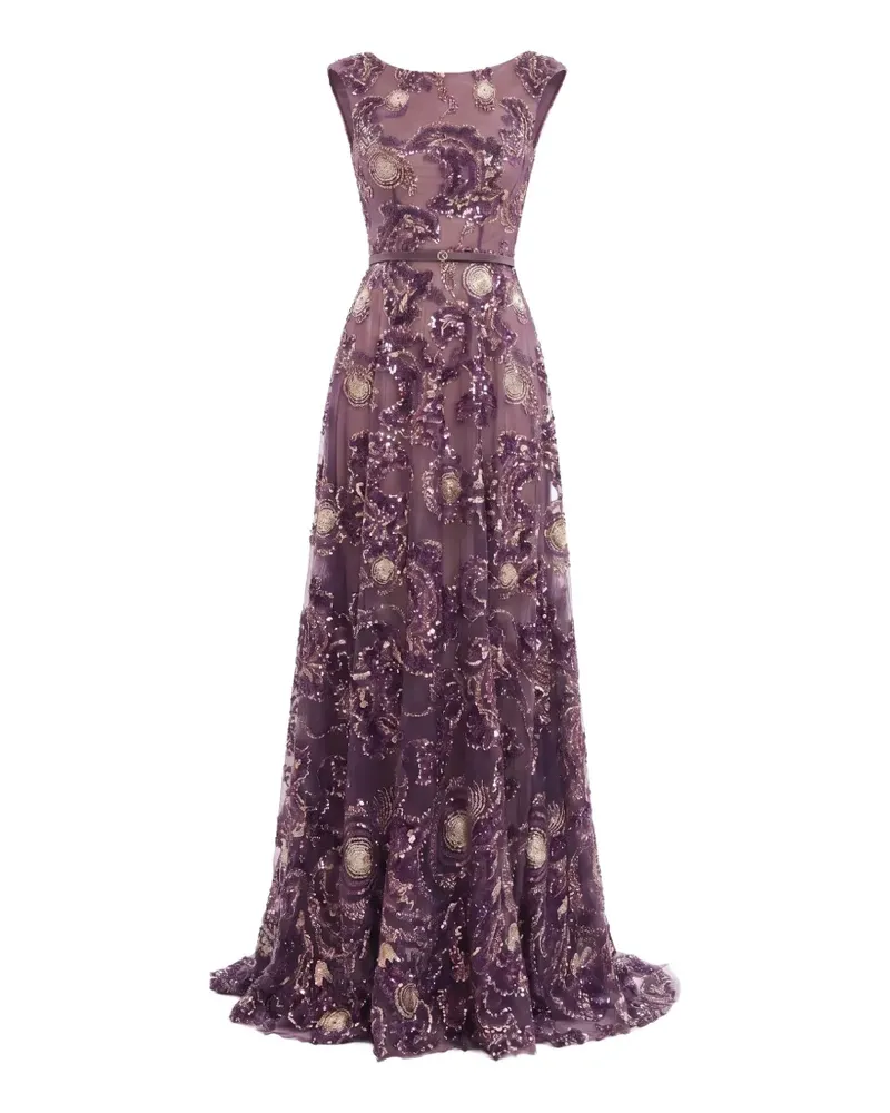 Saiid Kobeisy sequin-embellished embroidered tulle maxi dress - Violett Violett