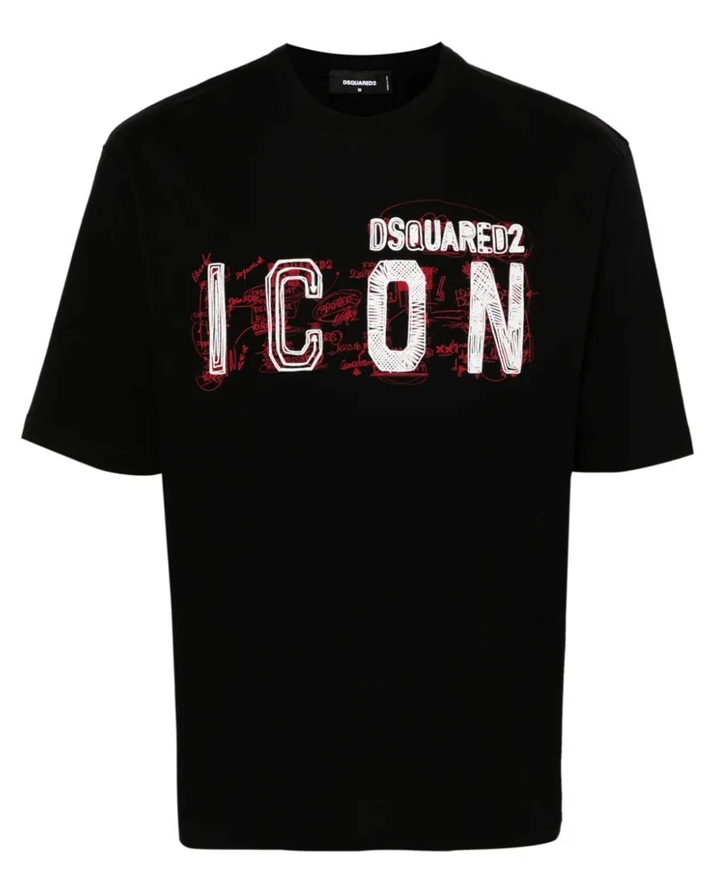 Dsquared2 T-Shirt mit Logo-Print - Schwarz Schwarz