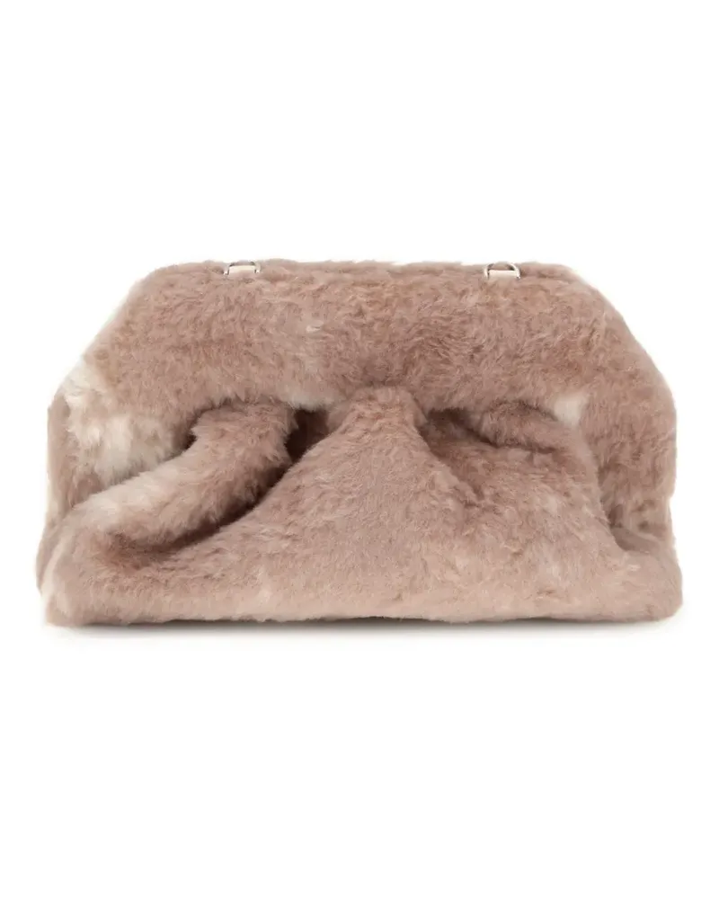 THEMOIRÈ Mittelgroße Bios Clutch aus Faux Fur - Nude Nude