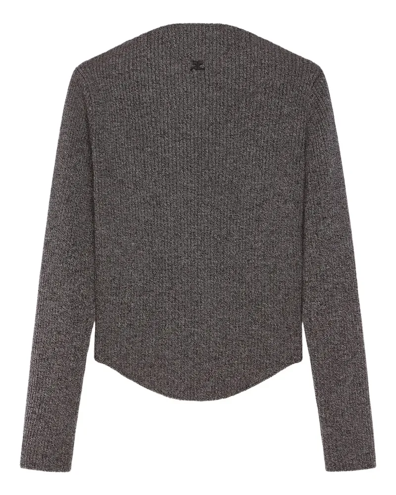 Courrèges Gerippter Strickpullover - Grau Grau