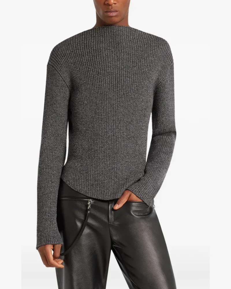 Courrèges Gerippter Strickpullover - Grau Grau
