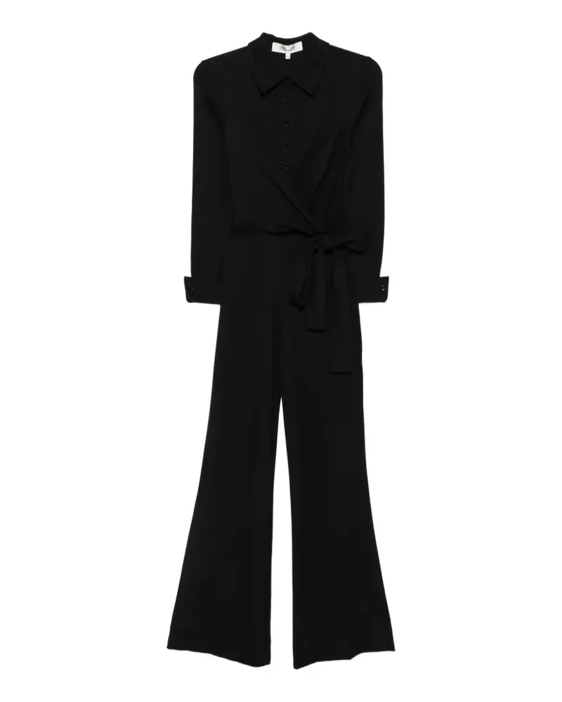 Diane von Furstenberg Langärmeliger Michele Jumpsuit - Schwarz Schwarz