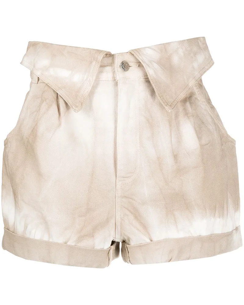 Stella McCartney Jeans-Shorts mit Batikmuster Nude