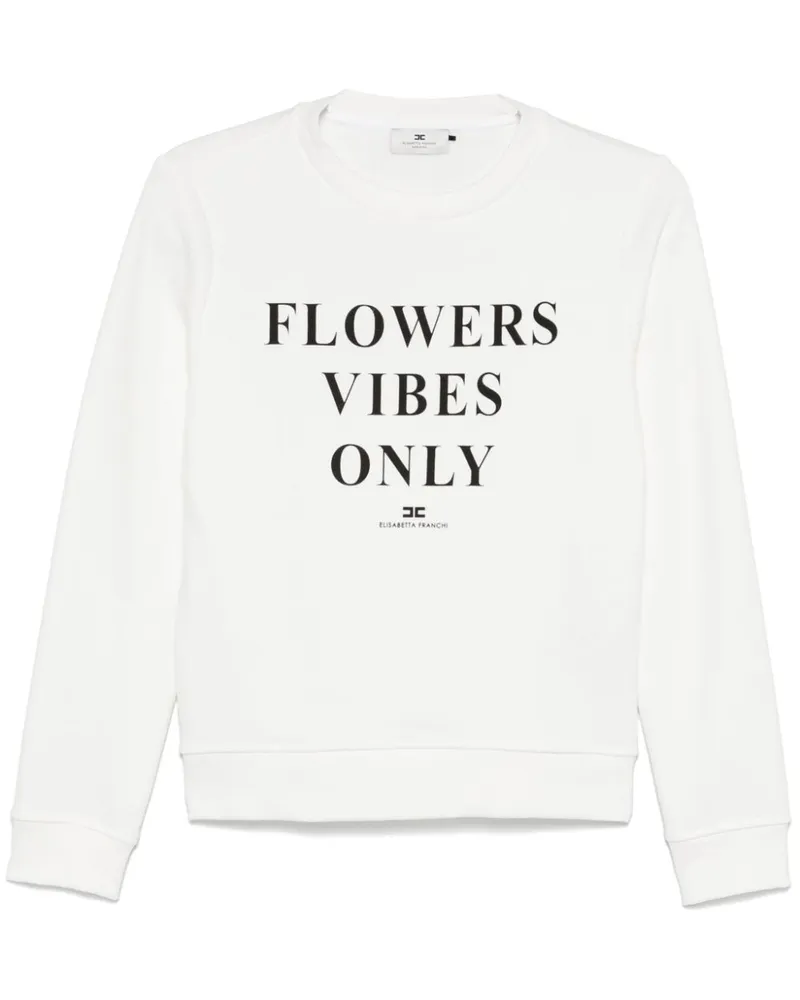 Elisabetta Franchi Sweatshirt mit Text-Print - Weiß Weiß