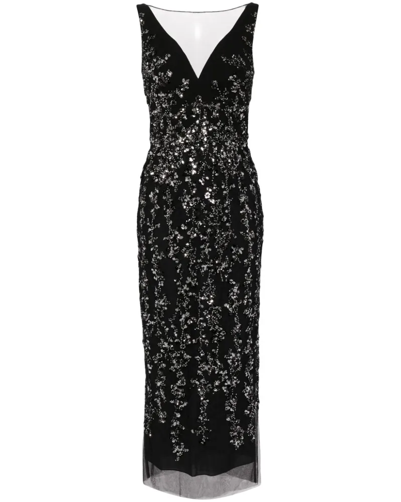 Saiid Kobeisy Abendkleid mit Pailletten - Schwarz Schwarz
