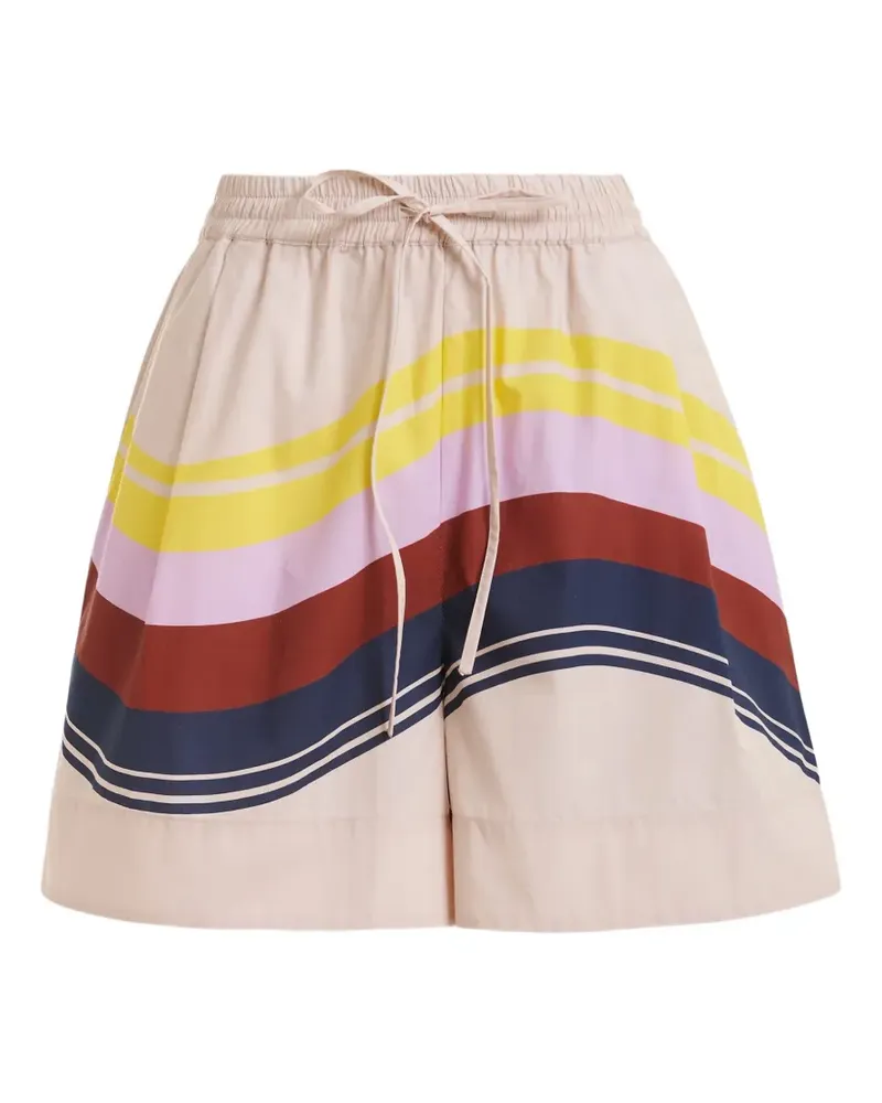 Essentiel stripe-print drawstring mini shorts - Nude Nude