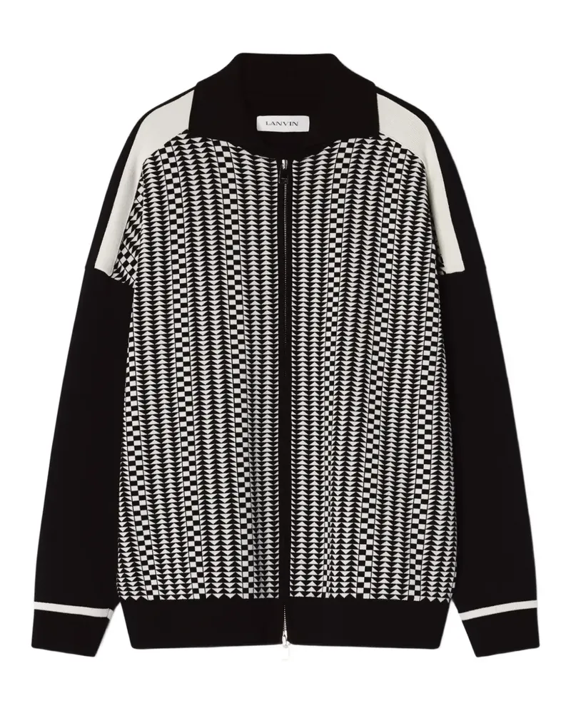 Lanvin Gemusterter Cardigan mit Reißverschluss - Schwarz Schwarz