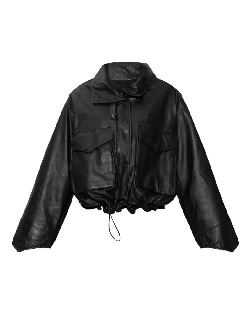 AllSaints Clay Lederjacke - Schwarz Schwarz