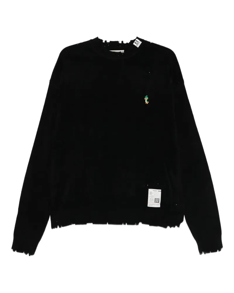 MIHARAYASUHIRO Pullover in Distressed-Optik - Schwarz Schwarz