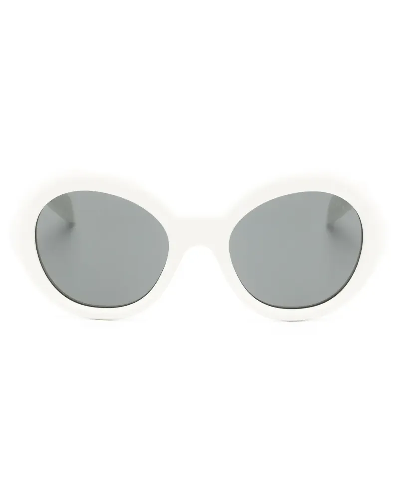 Prada Sonnenbrille mit rundem Gestell - Weiß Weiß