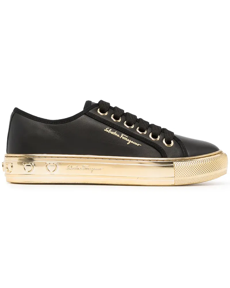 Ferragamo Sneakers mit Logo-Print - Schwarz Schwarz