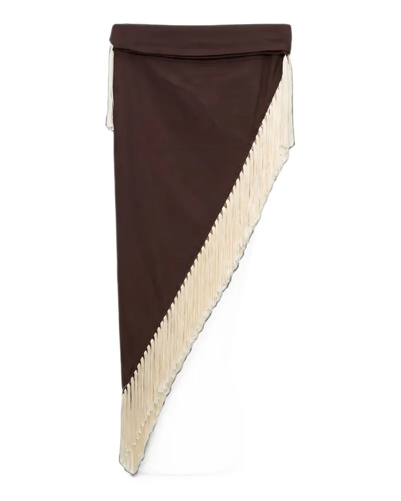 Taller Marmo Bonny Kopftuch mit Fransenbesatz - Braun Braun