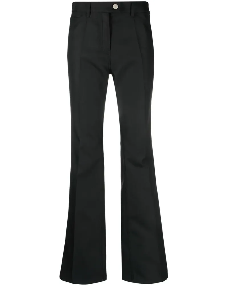 Courrèges Bootcut-Hose mit Logo - Schwarz Schwarz