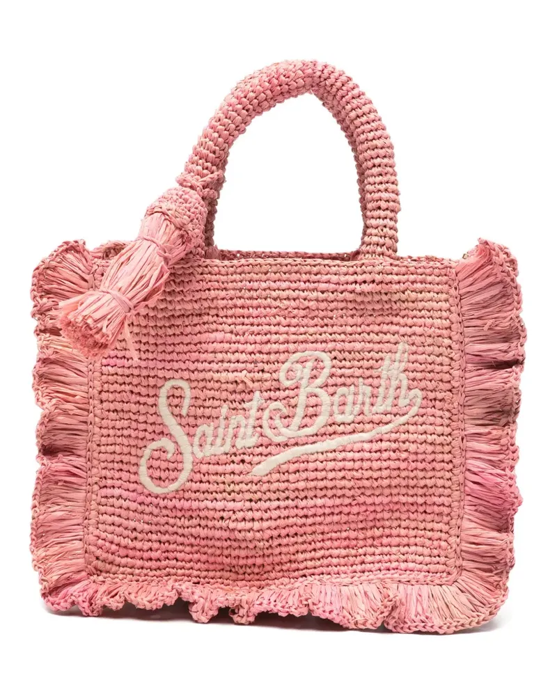 MC2 Saint Barth ruffled raffia tote bag - Rosa Rosa