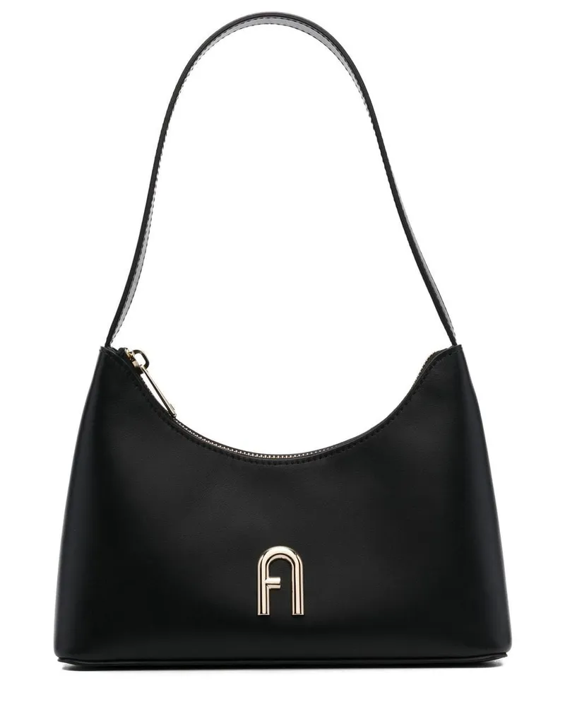Furla Schultertasche mit Logo-Schild - Schwarz Schwarz