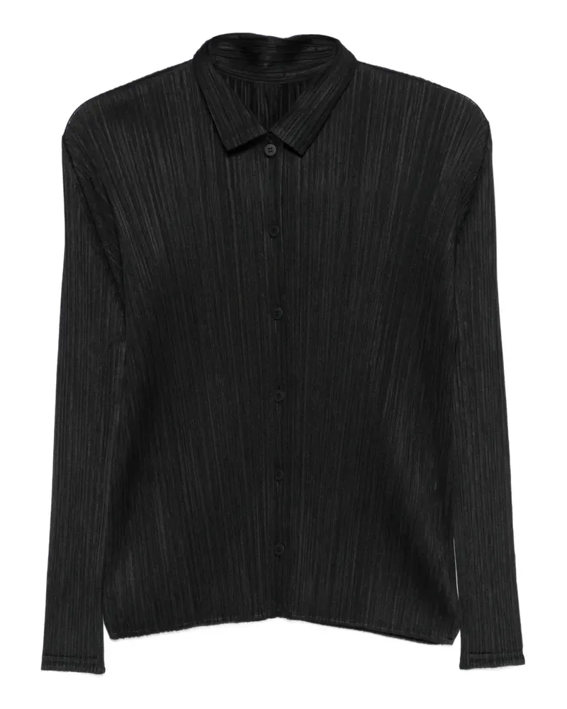 Issey Miyake Geknöpftes Oberteil mit Falten - Schwarz Schwarz