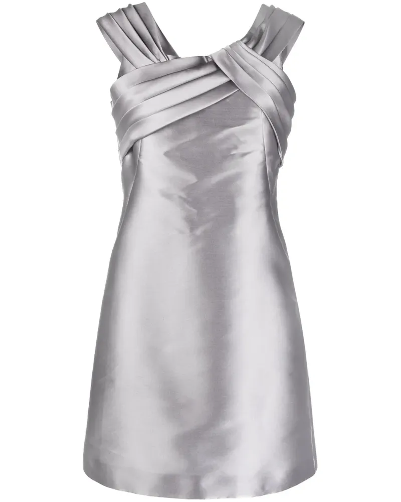 Alberta Ferretti Mikado Minikleid mit Falten - Grau Grau