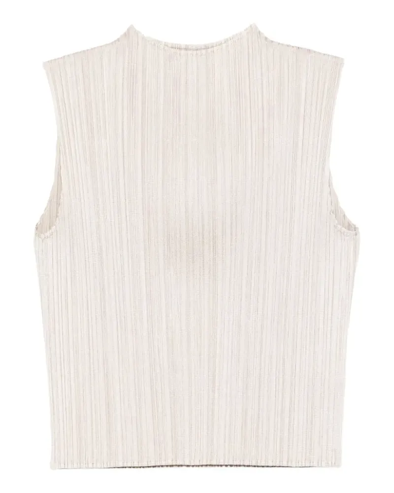Issey Miyake pleated sleeveless top - Nude Nude