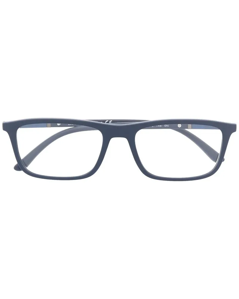 Emporio Armani Brille mit eckigem Gestell - Blau Blau