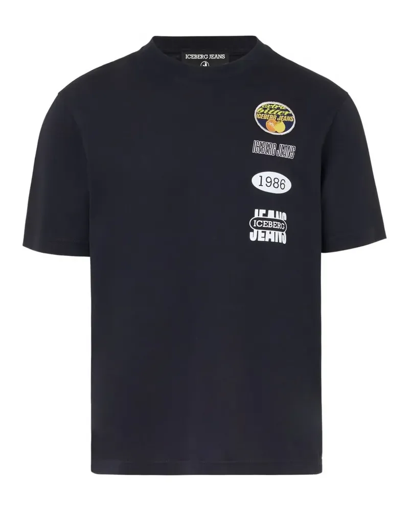 Iceberg T-Shirt mit Logo-Patch - Schwarz Schwarz